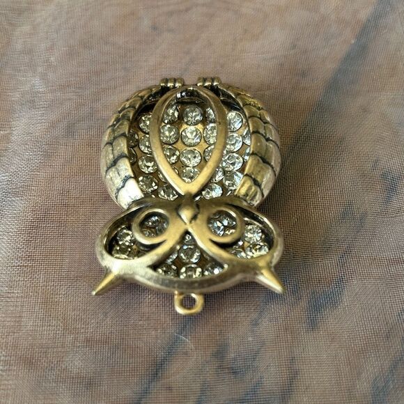 Vintage Gold Owl Crystal Pendant - Picture 3 of 5